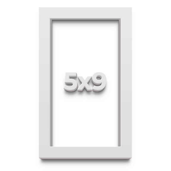 5x9 IN Shadow Box Frame White | 1 Inches Deep Real Wood Contemporary Shadowbox Display Frame | UV