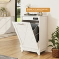thumbnail image 3 of Veanerwood Tilt Out Trash Cabinet, 10 Gallon Recycling Trash Can Cabinet with Negative ion and deodorizing Function, for Kitchen Dining Room, White, 3 of 7