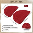 thumbnail image 2 of 2 Pcs Red Kitchen Rugs 15 x 22 Inches 18 x 30 Inches Kitchen Mats Non Skid Washable Doormat Indoor Entrance Absorbent Standing Half Circle Carpet for Home Floor Patio Garage Door Laundry Room Red, 2 of 5