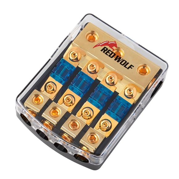 Portafusibles RED WOLF de 4 vías ANL 60A para coche y barco de 12 V