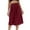 Red, variant on 2023 Women Casual Cotton Linen Skirts Frill Tie Waist A-Line Midi Skirt With Pockets Vacation Holiday Female Dailywear