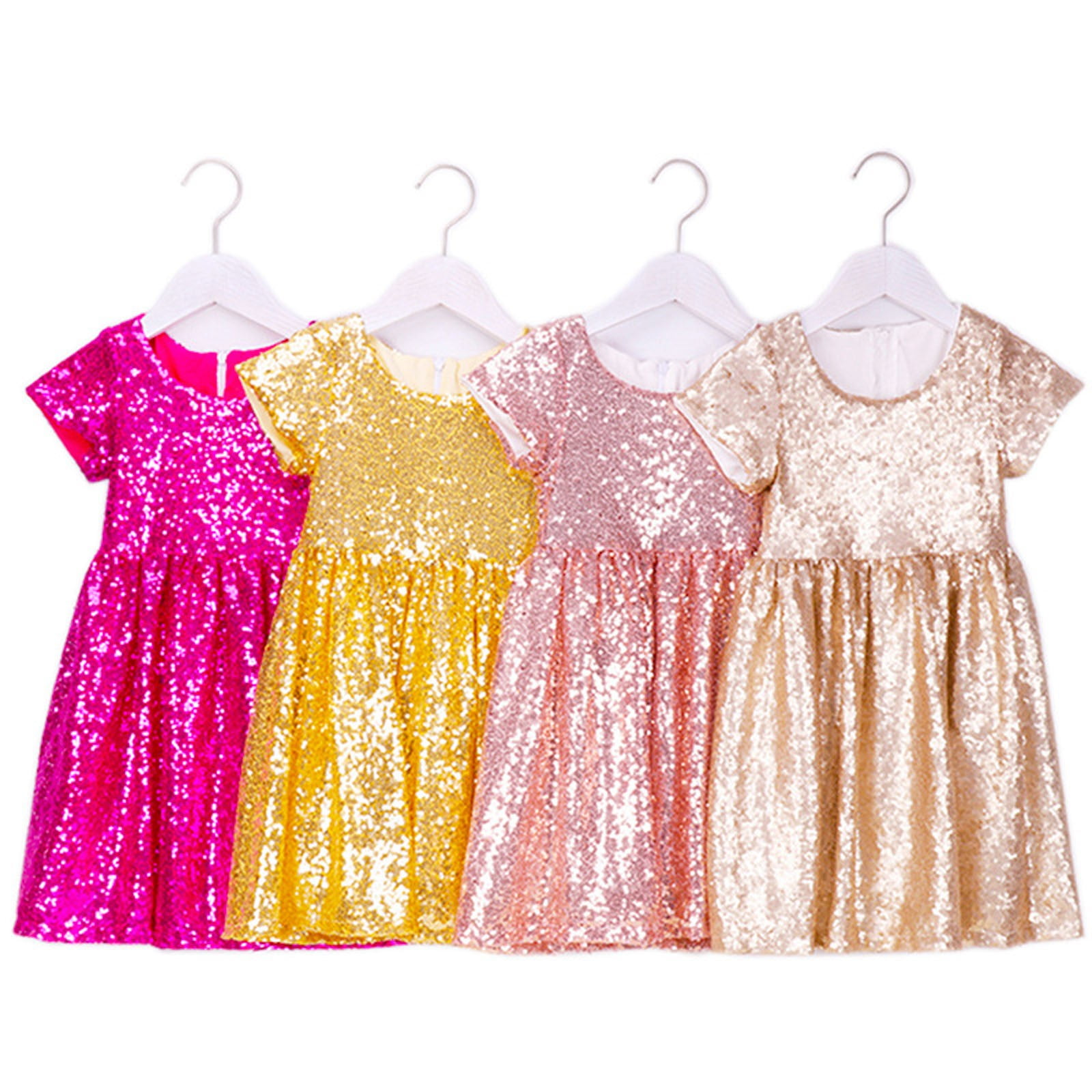 Dresses for Toddler Girls Sequin Party Bridesmaid Wedding Gown Fashion Sundress