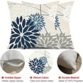 thumbnail image 6 of Blue and Gray Floral Pillow Covers 18x18 Set of 2 Outdoor Waterproof White Colored Decorative Throw Pillows Summer Pillowcase Linen Cushion Case Decor for Couch Patio Funiture Garden Porch, 6 of 6