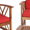 thumbnail image 3 of SAFAVIEH Fontana Outdoor Patio 4 Pc Conversational Set, Natural/Red, 3 of 11