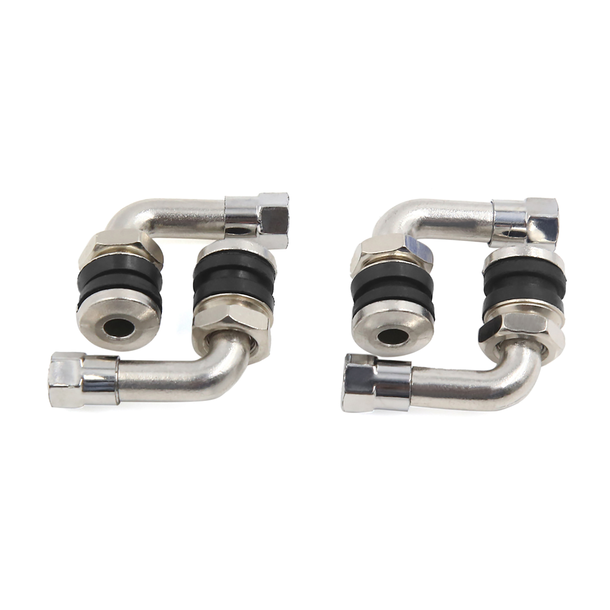 BLACK Aluminum Bent Valve Stem 45 Degree Angle for Moped Scooter