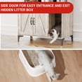 thumbnail image 7 of Hidden Litter Box Cabinet with Shelves & Doors, Wood Cat Litter Box Enclosure Furniture, Sturdy Indoor Cat House for Most Litter Boxes, Privacy Pet Storage for Living Room, 7 of 7