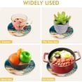 thumbnail image 5 of SKYSONIC Koi Fish Lotus Pot Holders Trivets, 2 Pcs Heat Resistant Trivets,Japanese Flower Cotton Thread Weave Mats for Hot Pads Pans Pot Bowl Teapot for Kitchen Decor, 5 of 7