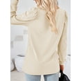 thumbnail image 2 of SHIBEVER Tops for Women Casual Fall Plus Size Loose Fitting Long Sleeve Shirts Square Neck Soild Offwhite Blouses for Women Clothes Size XXL, 2 of 5