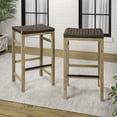 thumbnail image 6 of JONATHAN Y Armand Coastal Acacia Wood Backless Outdoor Bar Stools with Woven Rope Seat, Set of 2 for Patio, Kitchen and Backyard, Light Teak and Brown BSL1201C-SET2, 6 of 7