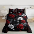 thumbnail image 2 of Homewish Chic Floral Rose 2pcs Bedding Comforter Set For Girls Boys,Black Red White Twin Comforter Sets,Romantic Flowers Breathable Bedding Set,Super Cozy Room Decor,Reversible, 2 of 8