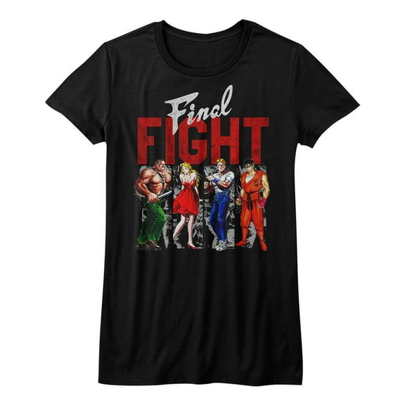 Final Fight Panels Black Junior Women's T-Shirt