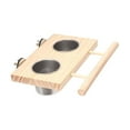 thumbnail image 2 of FashionCha Bird Feeder Bird Perch with Wooden Platform Wood Food Water Dish Feeder Cup Bowl Double bowl, 2 of 9