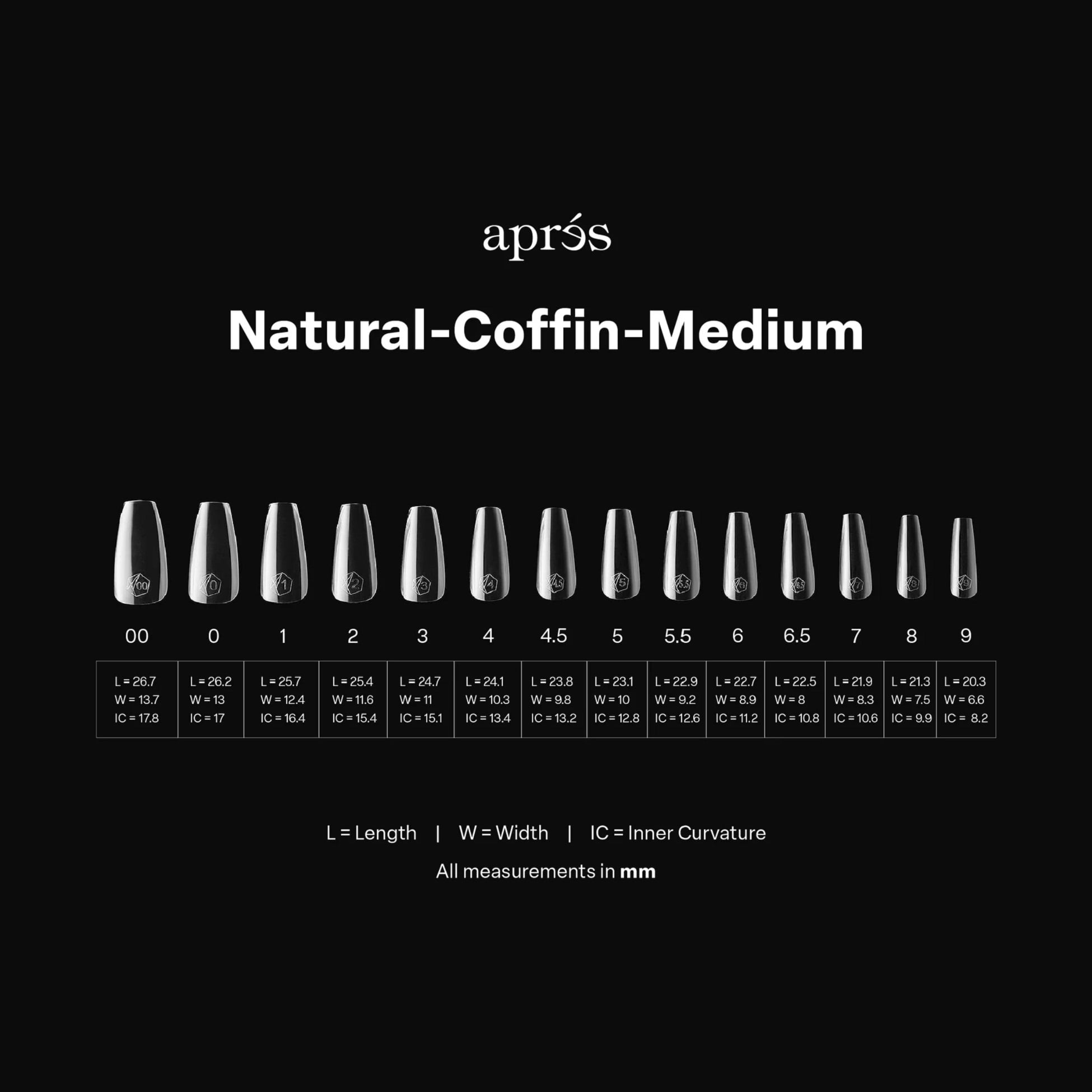 Apres Natural Coffin Medium Box of Tips 2.0