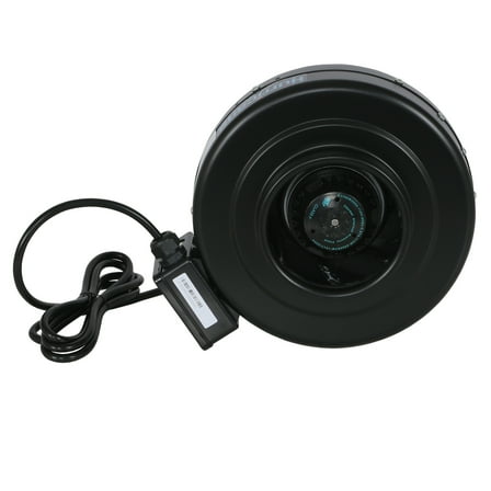 Hurricane 6 Inch Inline Fan 435 CFM - Quiet Operation, Black