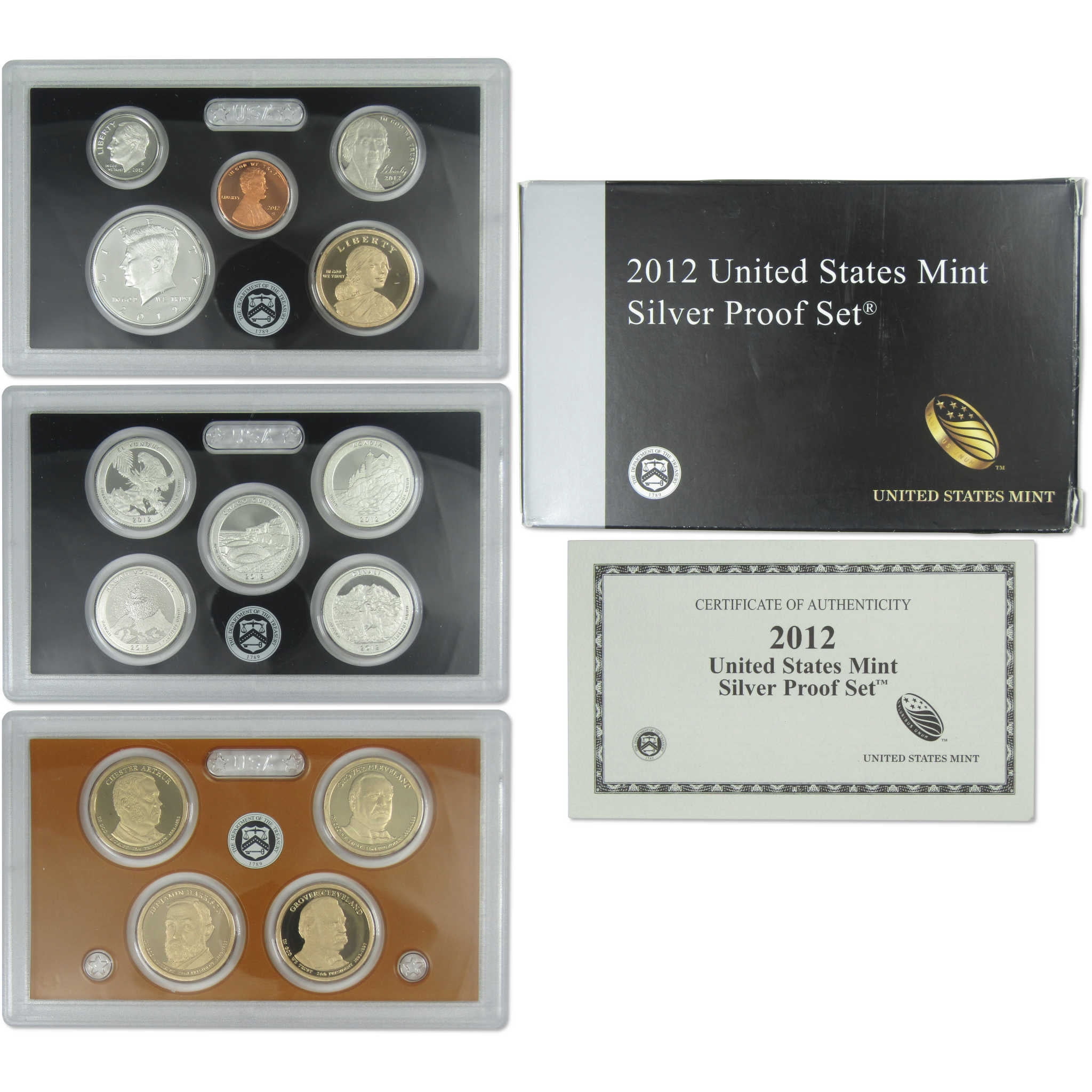 2012 Silver Proof Set U.S. Mint Original Government Packaging OGP COA ...