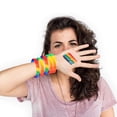 thumbnail image 3 of 100 Uds pulseras del orgullo Gay LGBT pulseras de arcoíris lesbianas pulseras de goma deportivas de silicona, 3 of 6