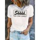 thumbnail image 1 of Camiseta De Mujer Activewear Tops Simples De Verano Para Viajes De MochileroWomen's Casual Letter Print T-Shirt - Comfy Crew Neck Short Sleeve, Stretchy Polyester Blend, Machine Washable - Perfect f, 1 of 6