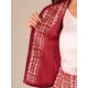 thumbnail image 5 of Conjunto de traje para mujer INSPIRE CHIC de 2 piezas, chaqueta corta de tweed a cuadros y falda, XL rojo, 5 of 6