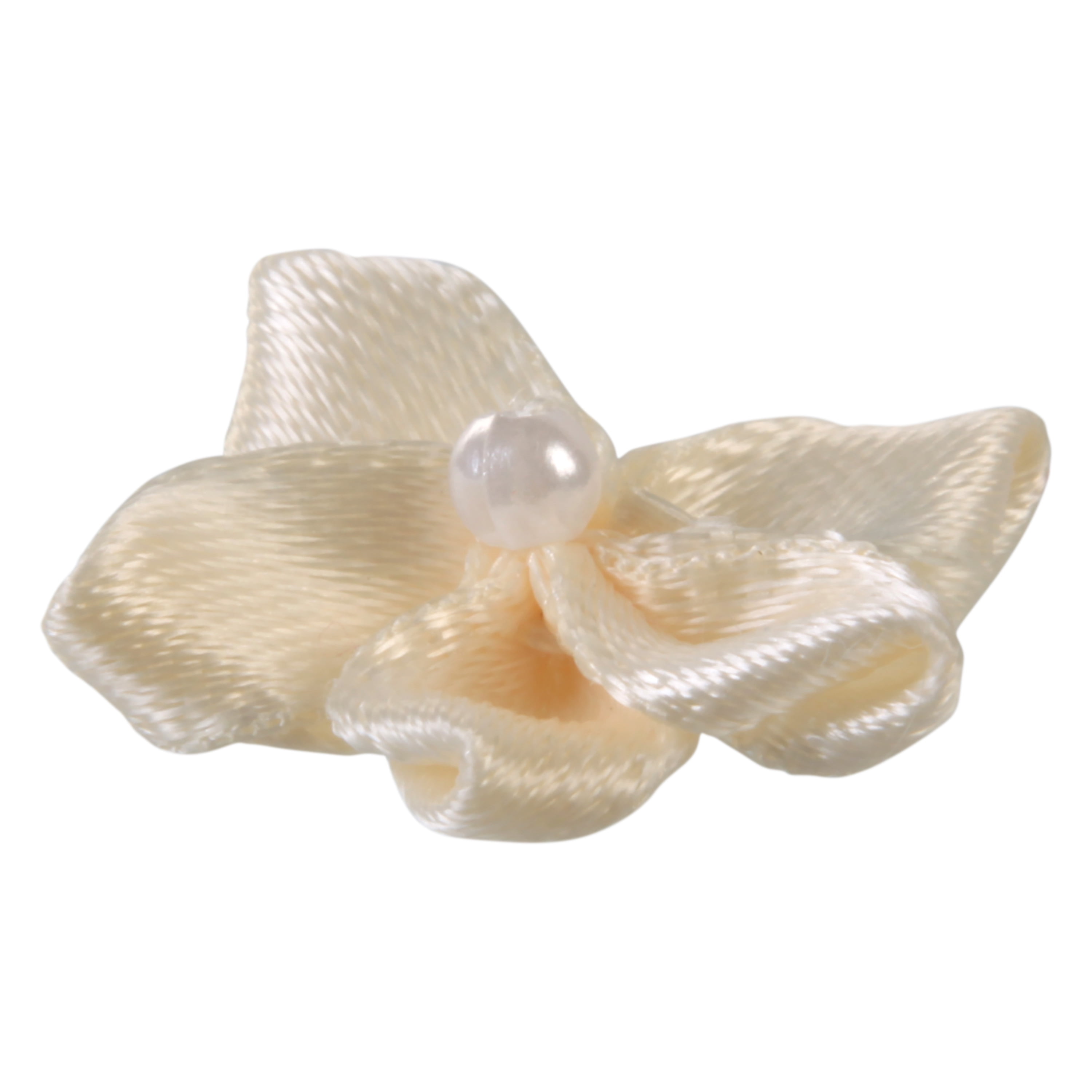(2 pack) Offray Accessories, Cream 3/4 inch Value Pack 5 Petal Flower with Pearl Accessory for Wedding, Hair Clips, and Scrapbooking, 30 count, 1 Package