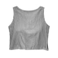 thumbnail image 7 of Womens Linen Tank Tops Striped Crop Sleeveless Tops Spring Summer Boat Neck Cute Shirts Blouses Black, S, 7 of 7