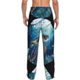 thumbnail image 3 of Picia Watercolor Turtle4 Mens Soft Woven Cotton Elastic Waistband Sleep Pajama Pant Lounge Sleep Pant With Pockets And Drawstring-X-Large, 3 of 9
