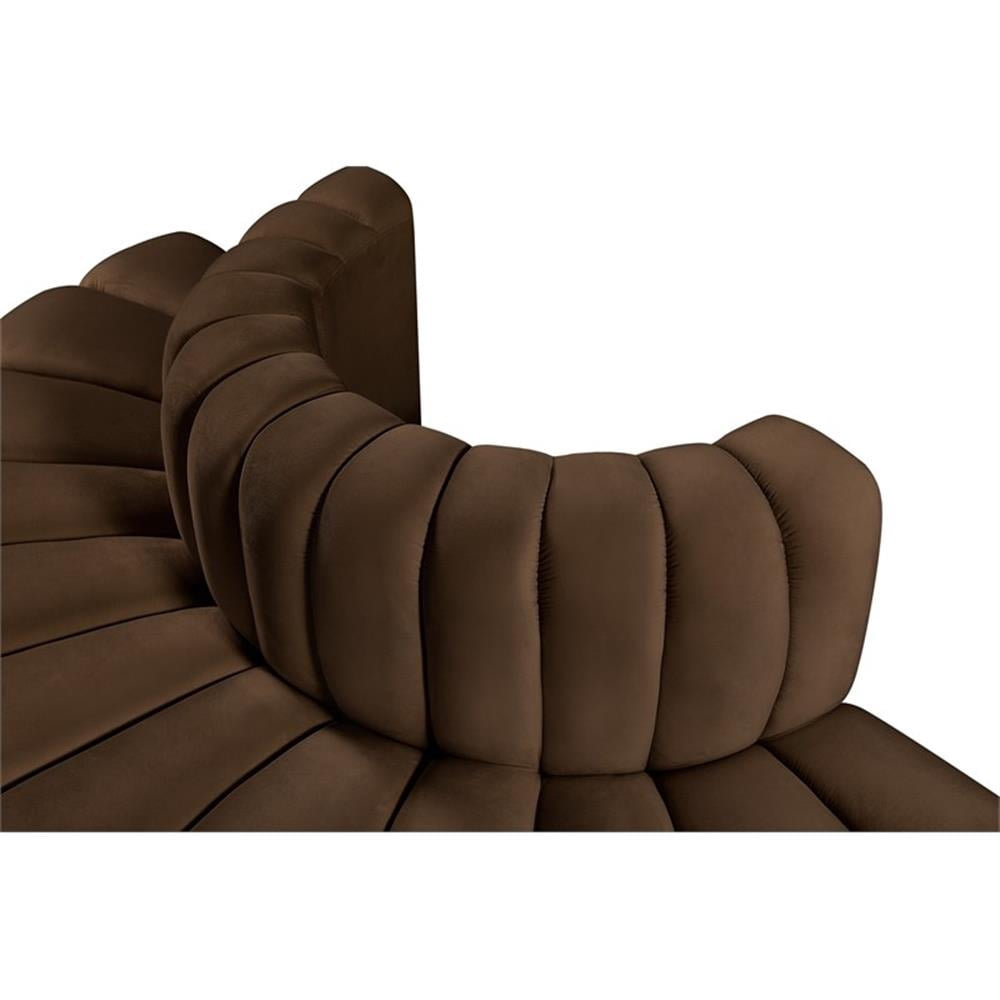 Meridian Furniture Arc Brown Velvet Modular Sectional