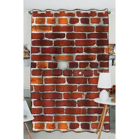 Gckg Red Brick Texture Window Curtain Red Brick Texture Grommet