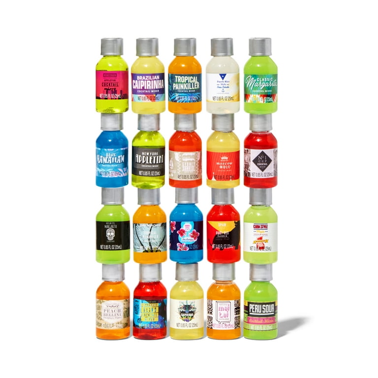 Thoughtfully Cocktails, Mix and Match Skinny Cocktail Mixers Gift Set, Set  of 20 (Contains NO Alcohol) 