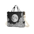thumbnail image 7 of FORMRS Womens Corduroy Tote Bag Crossbody Shoulder Handbag with Pocket, Black Moon, 7 of 7