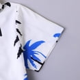 thumbnail image 5 of OSOLU Boys Summer Hawaiian Beach Outfits Short Sleeve Button Up Shirts And Shorts With Bucket Hat 3 Piece Set 3-8Y Trendy Outfit, 5 of 9