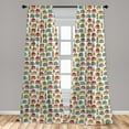 thumbnail image 4 of Dutch Curtains 2 Panels Set, Hand Drawn Houses Cartoon Dutch Town Abstract Sketch Style Drawing Urban Illustration, Window Drapes for Living Room Bedroom, 56"W X 63"L, Multicolor, by Ambesonne, 4 of 4