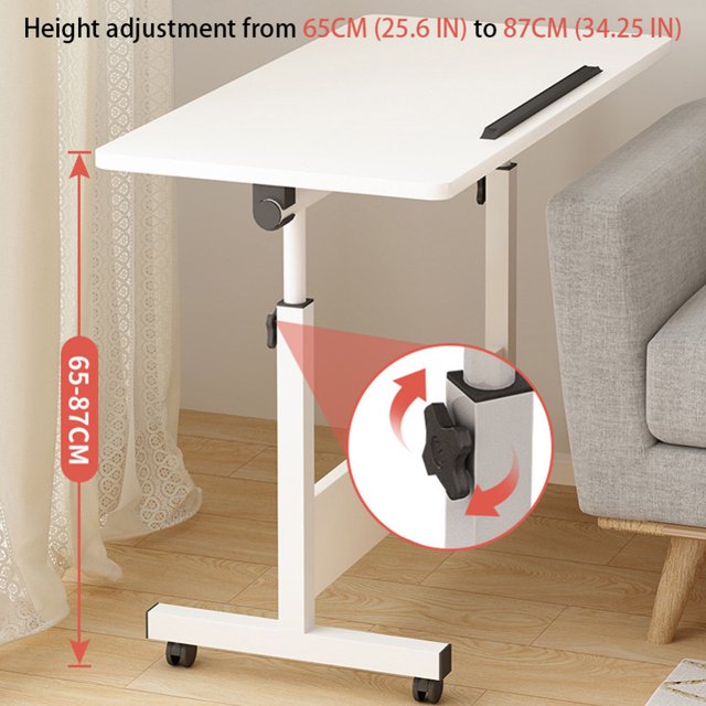 Veecom Petit Bureau Debout Réglable, Bureau Debout Mobile avec Roulettes, Poste de Travail Informatique de Bureau Portable