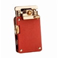 thumbnail image 3 of Vintage Windproof Kerosene Lighter with Grinding Wheel Rocker Arm and Engraved Leather Case, Refillable Pocket Lighter Gift for Men, 3 of 4