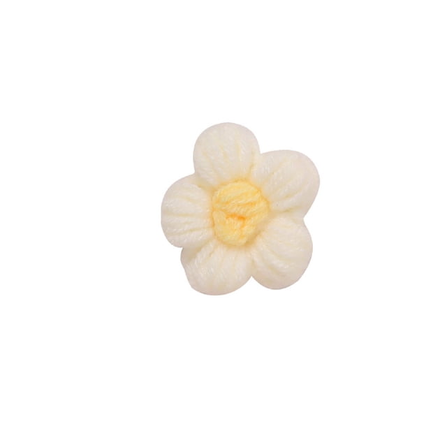 Jumpingount Broches tejidos a mano flores accesorios de autoensamblaje accesorios Material de adorno de ropa adornos de hilo de joyería Accesorios de disfraces Blanco sin broche Jumpingount AP014467-06