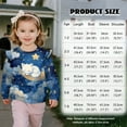 thumbnail image 2 of Xixirimido Cat Moon Starry Night Print Girls Toddler Sweatshirt Long Sleeve Ruffle Shoulder Pullover Sweater Graphic Crewneck Top Cozy Fall Winter Clothes, for 7-8Y, 2 of 7