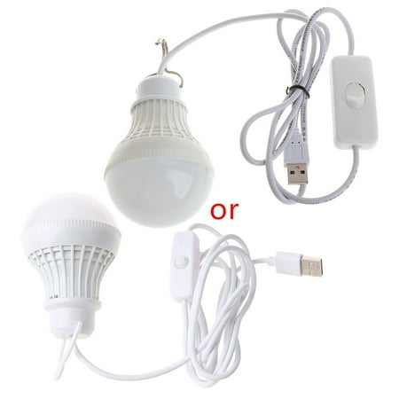 

5W 10 LED Energy Saving USB Bulb Light Camping Home Night Lamp Hook Switch