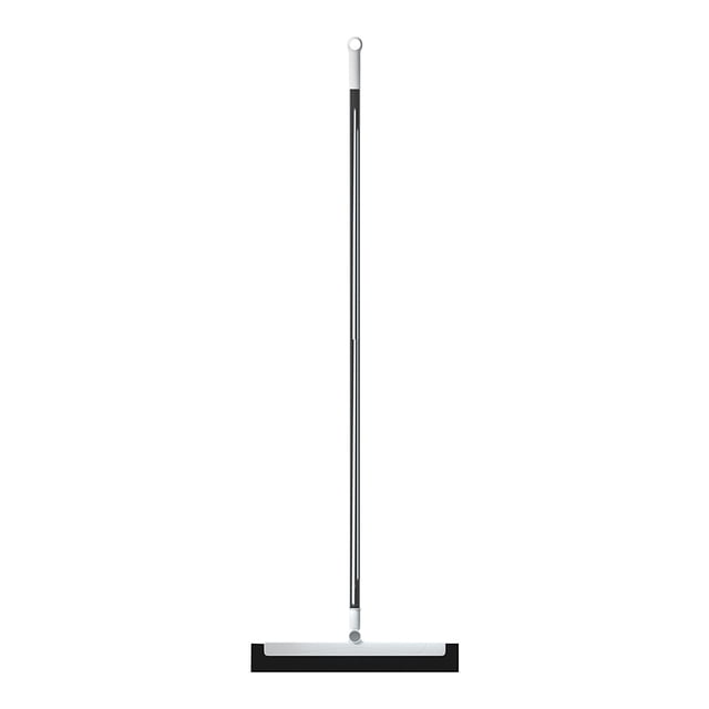 Mom's Best Escobilla de goma de aluminio de 11.8" para eliminar pelo de mascotas, mango largo de 35.4", escoba mágica para baño, suelos y cristales