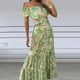 thumbnail image 2 of Moda casual estampado manga corta fuera del hombro vestido delgado vestidos de mujer Pompotops  ghjkhdj18253, 2 of 8