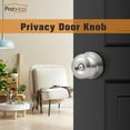 thumbnail image 2 of Satin Nickel Finish Lockset Keyless Privacy Interior Doors Bed and Bath Handle Levers, 2 of 6