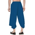 thumbnail image 4 of eloria Men's Dhoti Indian Men's Rayon Dhoti Aladdin Style Pants, Color: Navy Blue | Free Size, 4 of 5