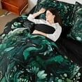 thumbnail image 4 of Erosebridal Magic Dragon Bedding Twin Size,Jungle Botanican Flower Comforter Sets with Sheets,Trippy Style Bedding Sets Twin Size For Teens,Ultra Soft Bedroom Decoration Reversible,7pcs, 4 of 6