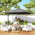 thumbnail image 2 of Outsunny Parasol Suspendu Déporté Carré 8'x8' pour Patio avec Base en Croix Gris Foncé, 2 of 10