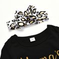 thumbnail image 6 of Utlike Girls Outfits Pants Letter Clothing Set Leopard Baby Toddler Romper Kids Bodysuit Headbands Clothing Set Regular Fit Matching Sets Size 1 Years-2 Years, 6 of 9