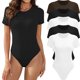 thumbnail image 1 of Pack de 5 unidades de body MLYENX para mujer, manga corta y cuello redondo, 1 of 5