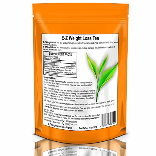 E Z Detox Diet Tea Fat Burner Appetite Suppressant Fast Weight Loss And Body Cleanse Walmart Com Walmart Com