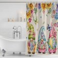 thumbnail image 3 of Easter Eggs Shower Curtain, Waterproof Shower Curtains for Bathroom, Cute Gnomes Flowers Butterflies Botanical Beige Washable Fabric Bathtub Curtain Set Bath Decor with 12 Hooks 48"x72", 3 of 8