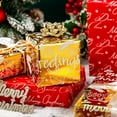 thumbnail image 4 of Reversible Christmas Wrapping Paper Roll, Gold Wrapping Paper, Metallic Foil Shiny Modern Script, Holly, Merry Christmas Gift Wrap for Holiday, Party, Winter Celebrations (17 Inch X 33 Feet), 4 of 15
