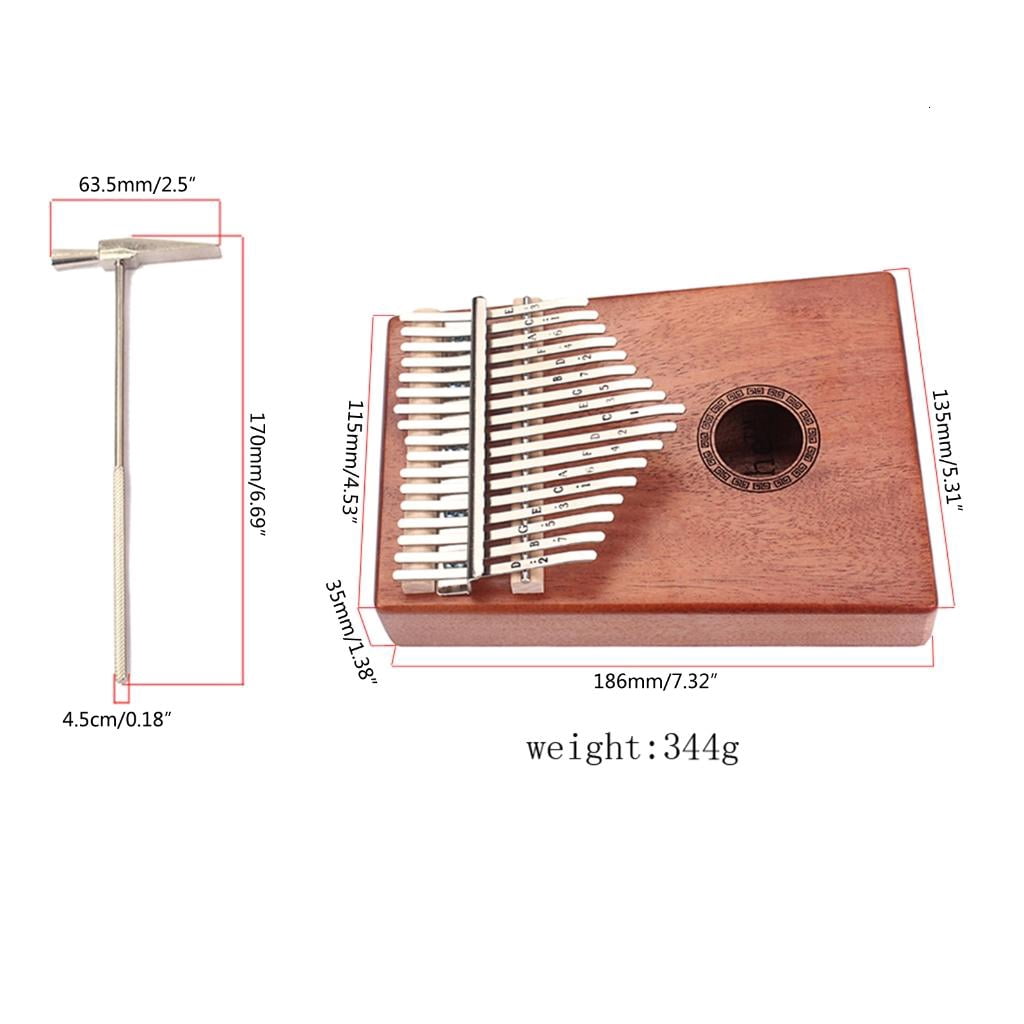 Yihuala Kalimba 17 Keys Thumb Piano with Study Instruction & Hammer Wood Finger Piano for Beginners Professional
