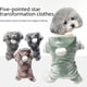 thumbnail image 3 of Ropa de franela para perros de cuatro patas, cálida y resistente al frío, con ositos de peluche, lindas prendas con capucha, ropa transformable para mascotas, 3 of 5