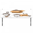 thumbnail image 3 of Cat Headboard, Cartoon Cat Trying Fit Different Sized Cardboard Boxes Domestic Companion, Upholstered Decorative Metal Bed Headboard with Memory Foam, King Size, Sand Brown Warm Taupe, by Ambesonne, 3 of 4